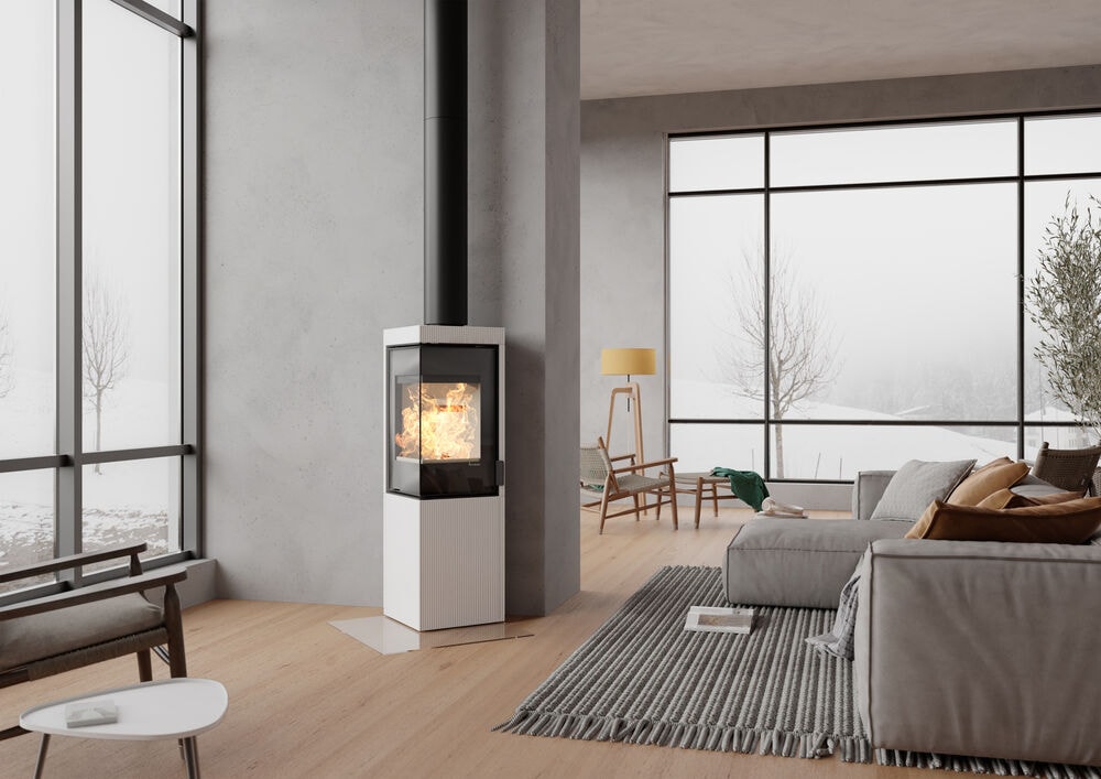 Nordpeis Quadro Colorado White Exclusive, Hög Braskaminer miljöbild