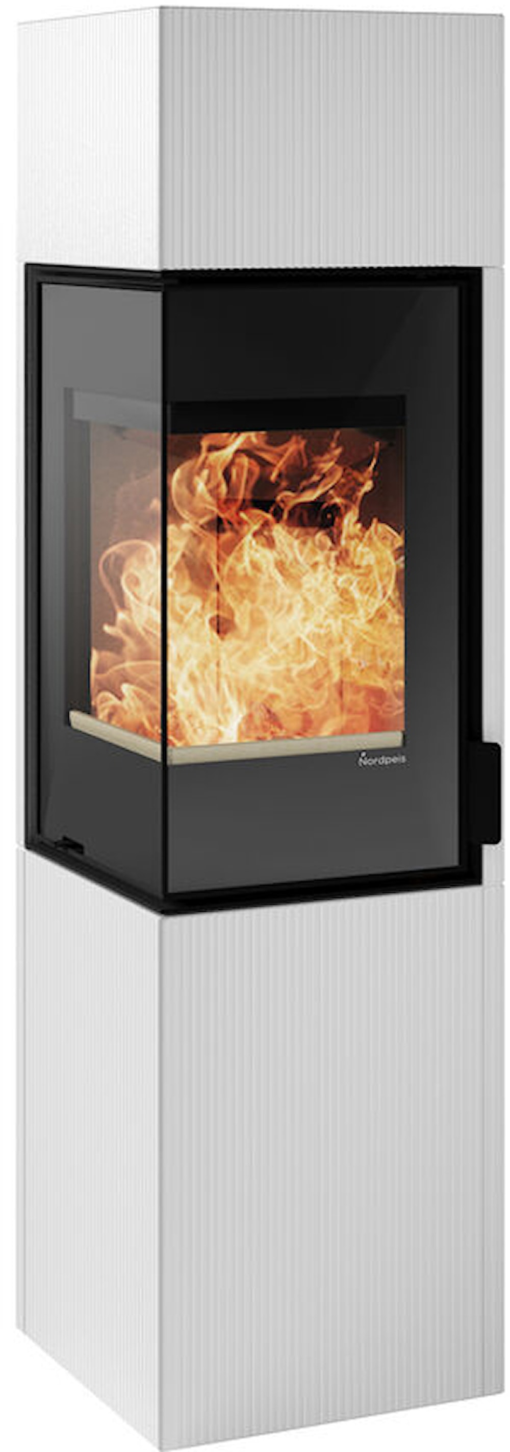 Nordpeis Quadro Colorado White Exclusive, Hög Braskaminer frilagd