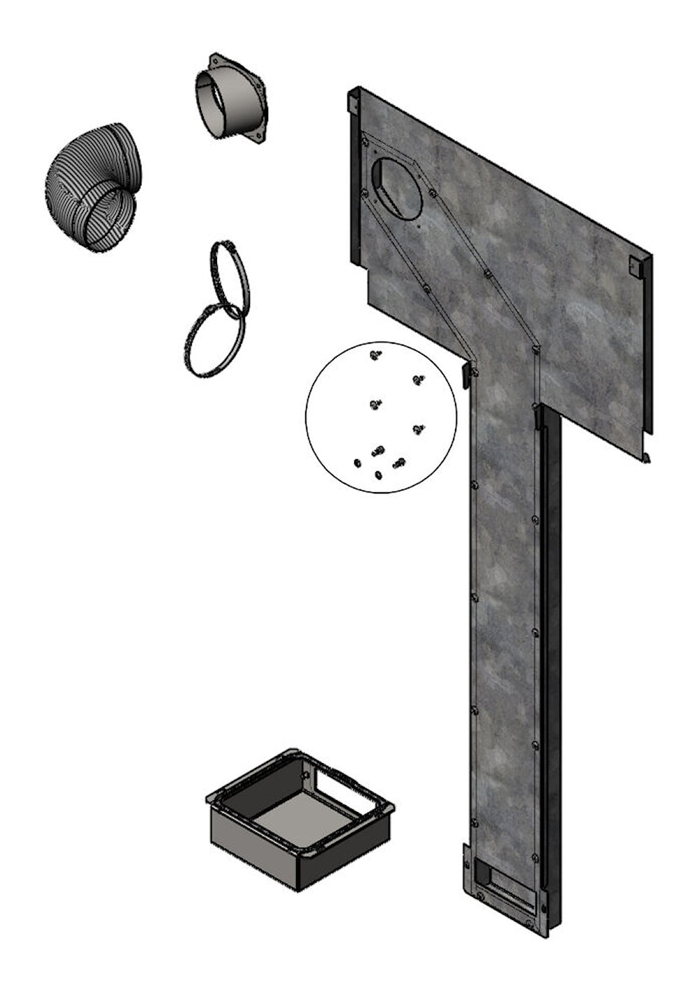 Tilluftskanal for DV-pipe N-29A/U Tillval frilagd