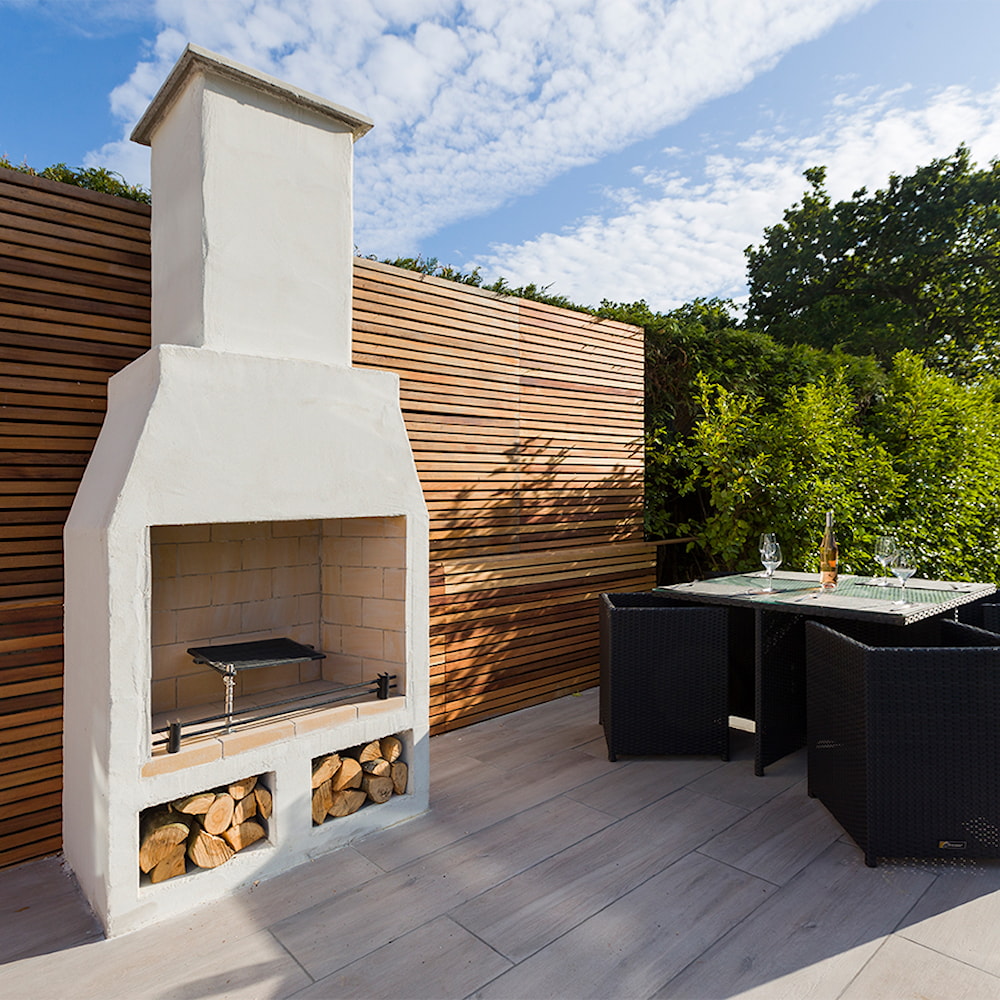 Schiedel Isokern Garden Large Uteeldstäder miljöbild