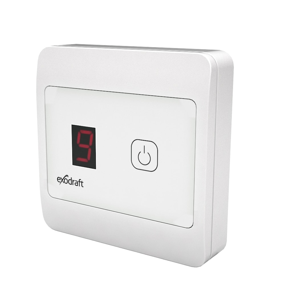 Exodraft EFC18 Styrenhet Rökgasfläktar frilagd